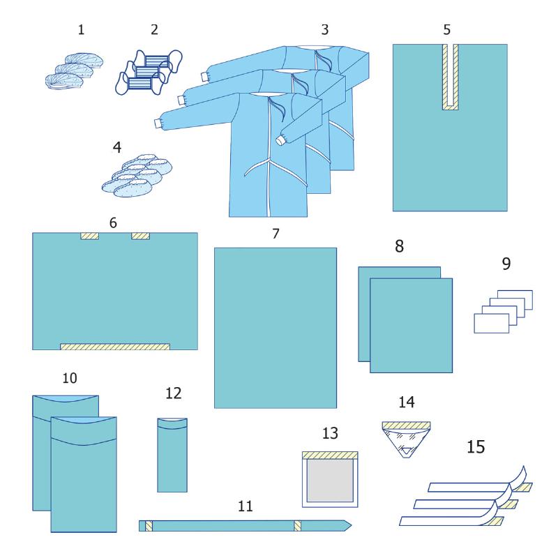 Комплект одягу та покриттів операційних для ортопедії №4 Taipan-pharm стерильний